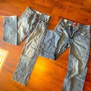Two pairs of Levi jeans! 27x27 straight cut and relaxed fit!